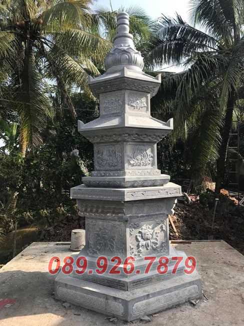 Tháp mộ đá - Mẫu tháp mộ đá lục giác để tro cốt ông bà bán Kiên Giang