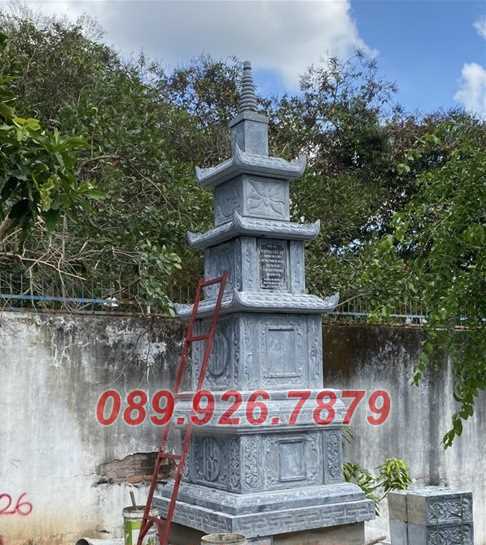Tháp mộ đá - Mẫu tháp mộ đá lục giác để tro cốt ông bà bán Sóc Trăng