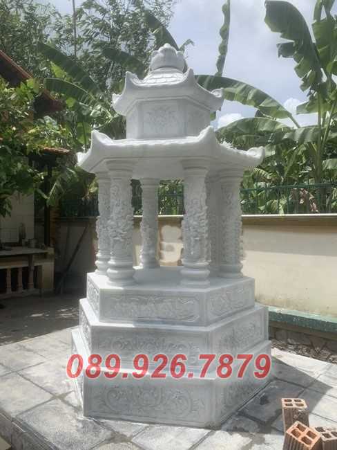 Tháp mộ đá - Mẫu tháp mộ đá đá lục giác để tro cốt bán Long An