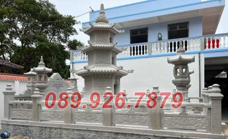 Tháp mộ đá - Mẫu tháp mộ đá đá lục giác để tro cốt bán Long An
