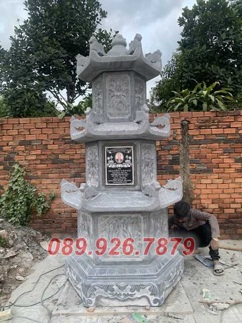 Tháp mộ đá - Mẫu mộ tháp đá lục giác để tro cốt bán Vĩnh Long