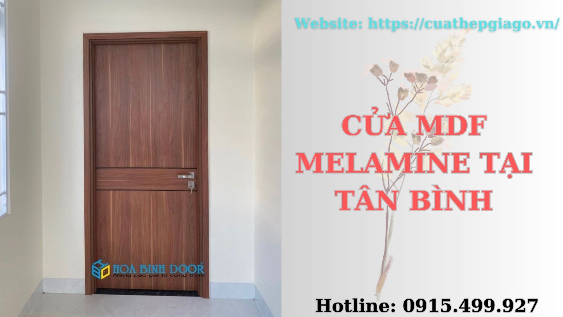 Cửa MDF Melamine tại Bình Tân - Cửa gỗ phòng ngủ