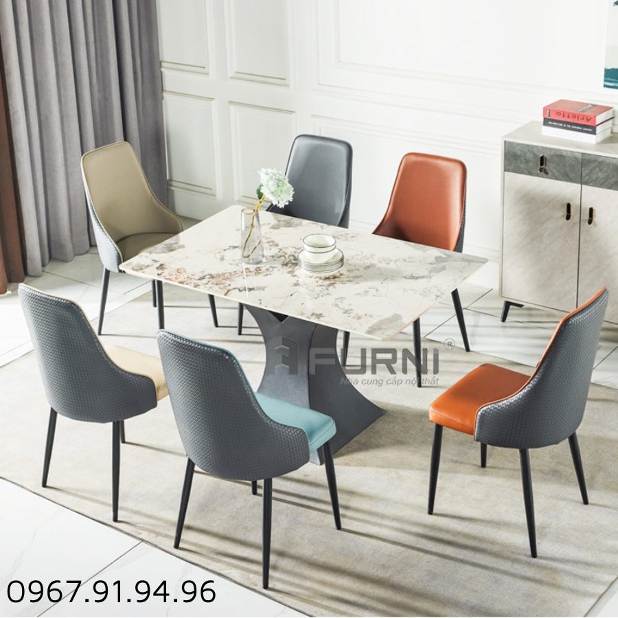 Ghế ăn gia đình nhập khẩu lưng cao nệm bọc simili  ECO 8A - P