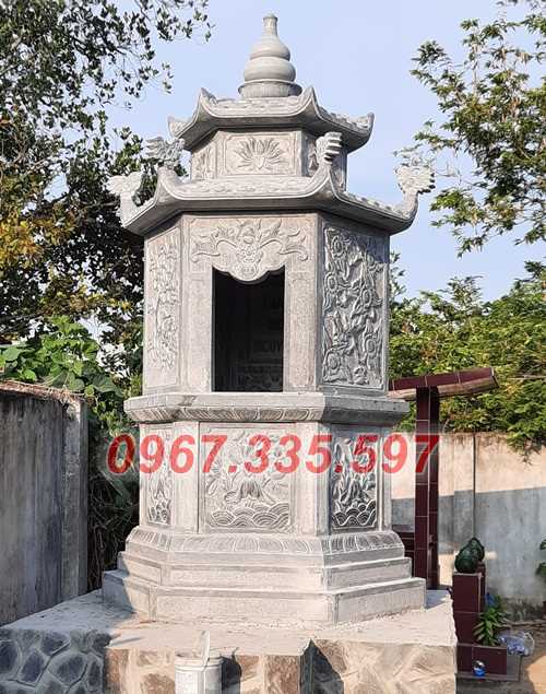 Tháo mộ đá - Mẫu mộ tháp lục giác để tro cốt bằng đá đẹp bán Đắk lắk
