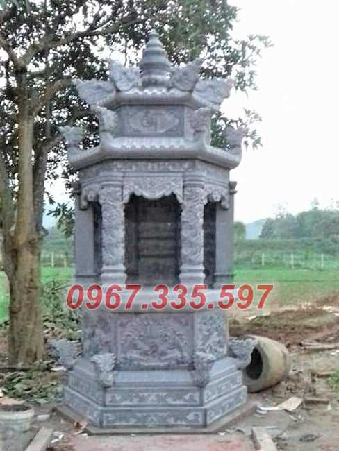 Tháo mộ đá - Mẫu mộ tháp lục giác để tro cốt bằng đá đẹp bán Đắk lắk