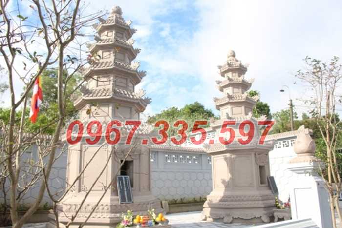 Tháo mộ đá - Mẫu mộ tháp lục giác để tro cốt bằng đá đẹp bán Đắk lắk