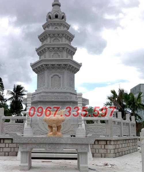 Tháp mộ đá - Mẫu mộ tháp lục giác để tro cốt bằng đá đẹp bán An Giang