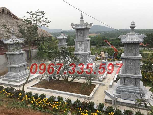 Tháp mộ đá - Mẫu mộ tháp lục giác để tro cốt bằng đá đẹp bán An Giang