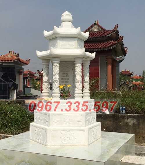 Tháp mộ đá - Mẫu mộ tháp lục giác để tro cốt bằng đá đẹp bán An Giang