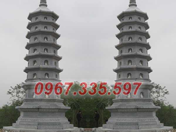 Tháp mộ đá - Mẫu mộ tháp lục giác để tro cốt bằng đá đẹp bán An Giang