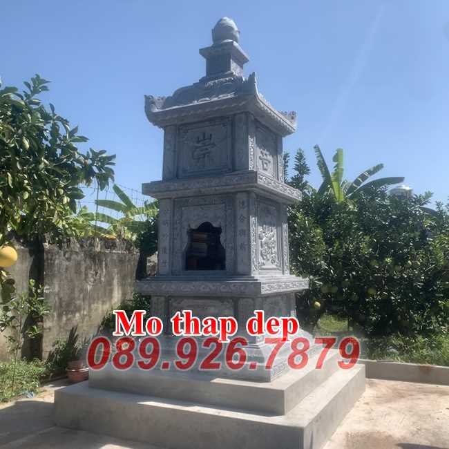 Tháp mộ đá - Mẫu mộ tháp lục giác để tro cốt bằng đá đẹp bán Bến Tre