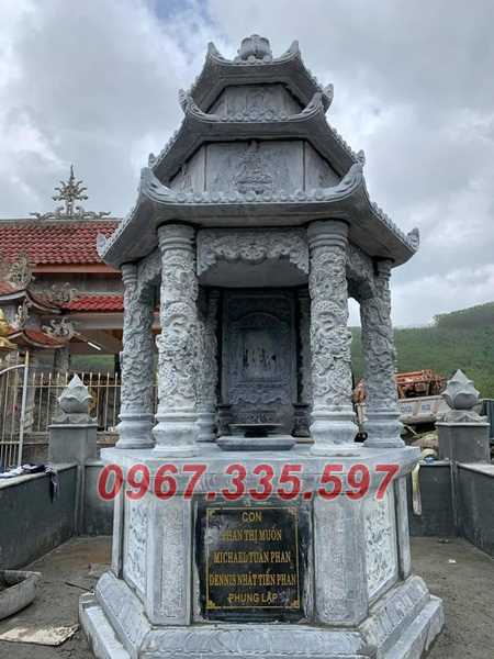 Tháo mộ đá - Mẫu mộ tháp lục giác để tro cốt bằng đá đẹp bán Cần Thơ