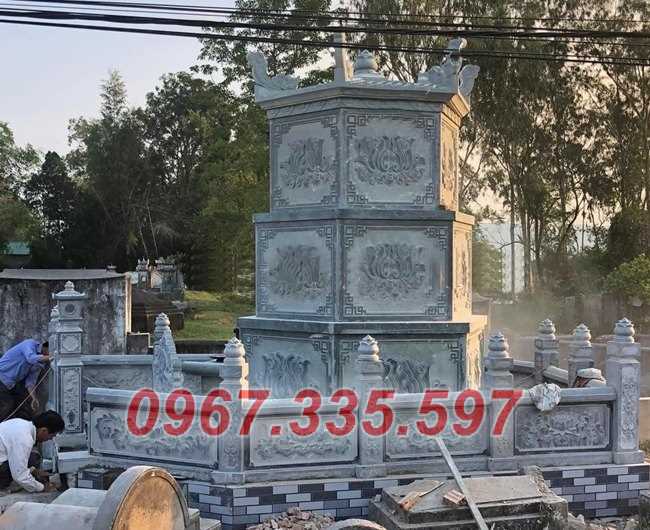 Tháo mộ đá - Mẫu mộ tháp lục giác để tro cốt bằng đá đẹp bán Cần Thơ