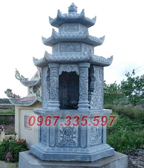 Tháp mộ đá - Mẫu mộ tháp lục giác để tro cốt bằng đá đẹp bán Đồng Tháp