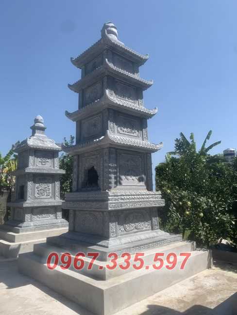 Tháp mộ đá - Mẫu mộ tháp lục giác để tro cốt bằng đá đẹp bán Đồng Tháp