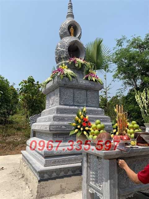 Tháp mộ đá - Mẫu mộ tháp lục giác để tro cốt bằng đá đẹp bán Đồng Tháp
