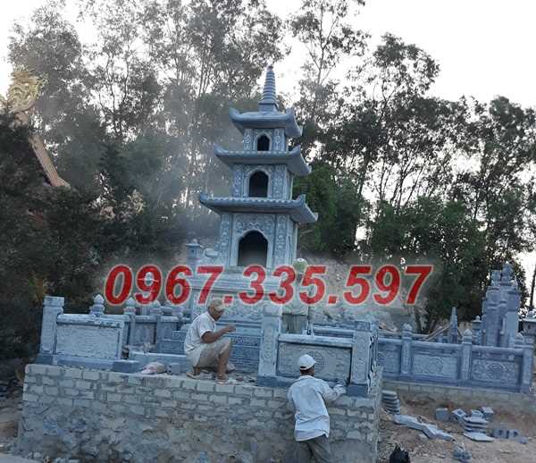 Tháp mộ đá - Mẫu mộ tháp lục giác để tro cốt bằng đá đẹp bán Đồng Tháp