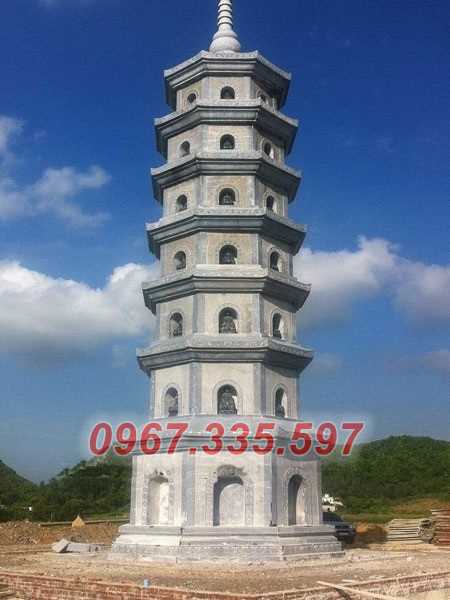 Tháp mộ đá - Mẫu mộ tháp lục giác để tro cốt bằng đá đẹp bán Đồng Tháp
