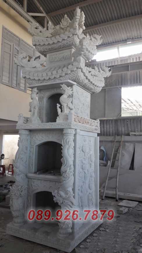 Tháp mộ đá - Mẫu mộ tháp lục giác để tro cốt bằng đá bán Hậu Giang
