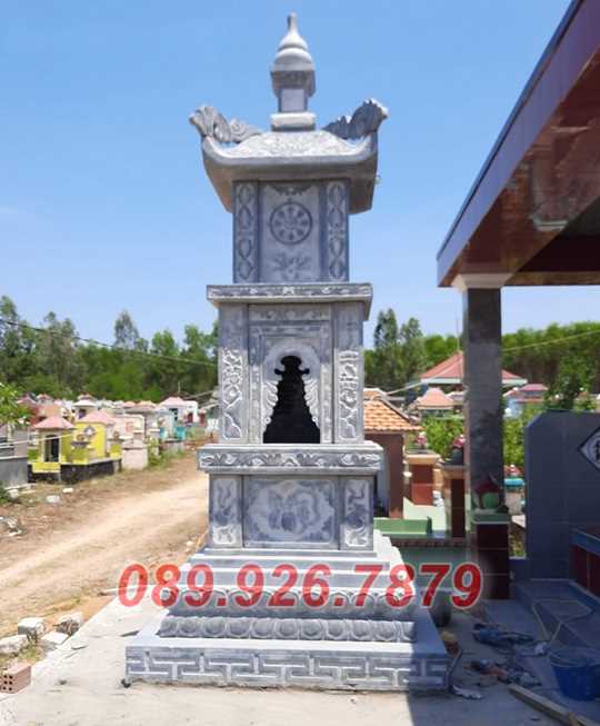 Tháp mộ đá - Mẫu mộ tháp lục giác để tro cốt bằng đá đẹp bán Cà Mau