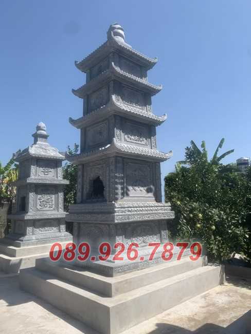Tháp mộ đá - Mẫu mộ tháp lục giác để tro cốt bằng đá đẹp bán Cà Mau