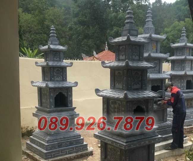 Tháp mộ đá - Mẫu mộ tháp lục giác bằng đá để tro cốt bán Vĩnh Long