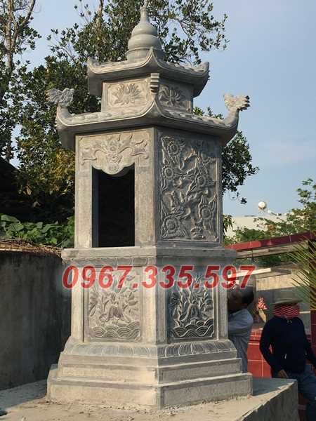 Tháp mộ đá - Mẫu mộ tháp đá lục giác để tro cốt bán Kiên Giang