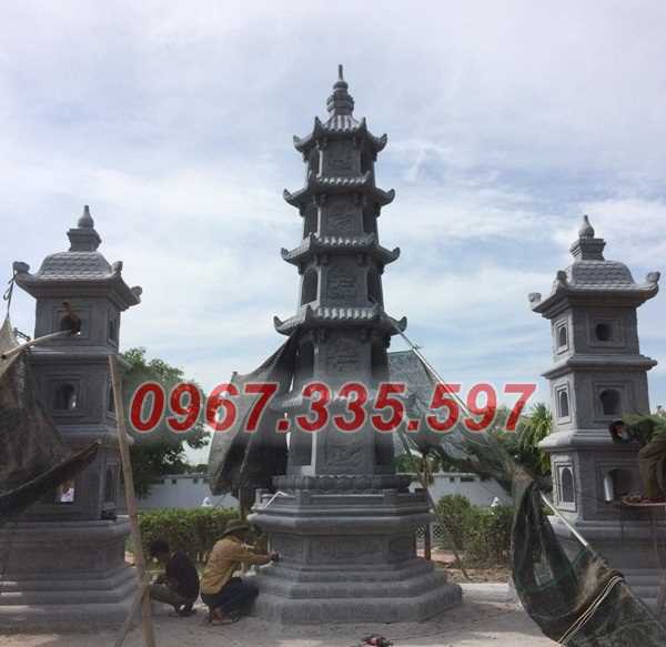 Tháp mộ đá - Mẫu mộ tháp đá lục giác để tro cốt bán Kiên Giang