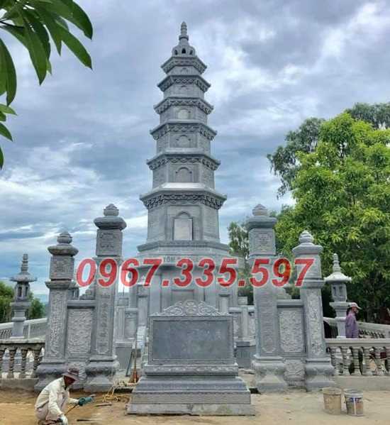 Tháp mộ đá - Mẫu mộ tháp đá lục giác để tro cốt bán Kiên Giang