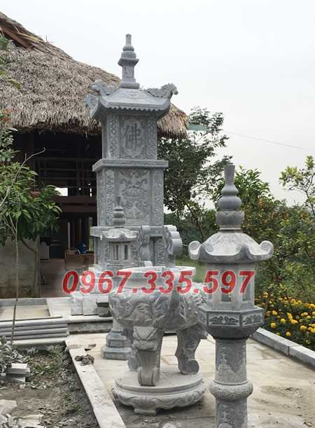 Tháp mộ đá - Mẫu mộ tháp đá lục giác để tro cốt bán Kiên Giang