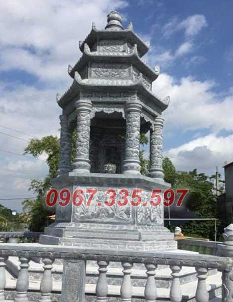 Tháp mộ đá - Mẫu mộ tháp đá lục giác để tro cốt bán Kiên Giang
