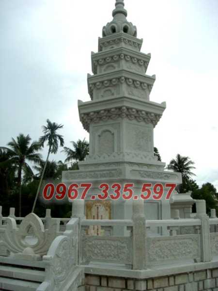Tháp mộ đá - Mẫu mộ tháp đá lục giác để tro cốt bán Kiên Giang
