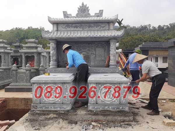 Mộ đá đôi - Mãu mộ đôi ông bà cha mẹ bằng đá đẹp bán Hậu Giang