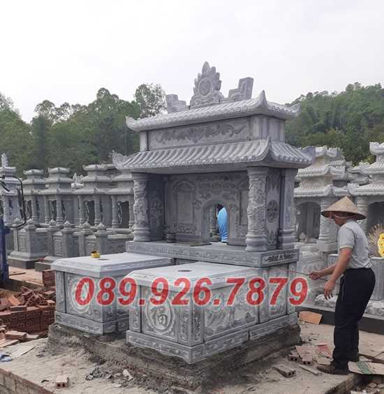 Mộ đá đôi - Mãu mộ đôi ông bà cha mẹ bằng đá đẹp bán Hậu Giang