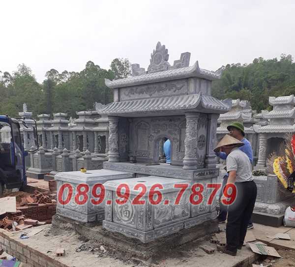 Mộ đá đôi - Mãu mộ đôi ông bà cha mẹ bằng đá đẹp bán Hậu Giang