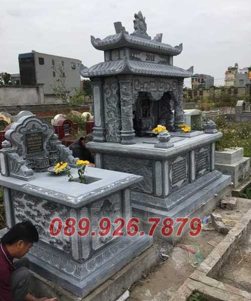 Mộ đá đôi - Mãu mộ đôi ông bà cha mẹ bằng đá đẹp bán Hậu Giang