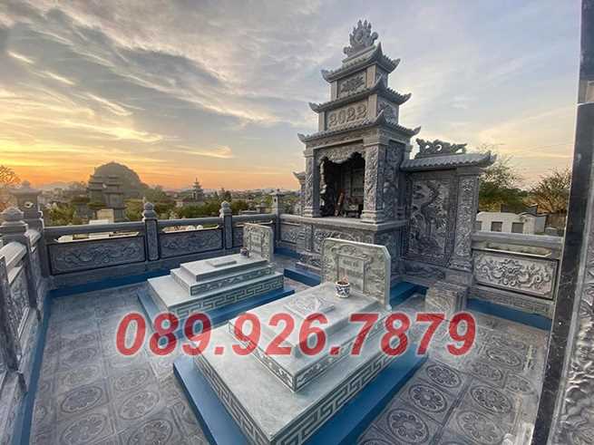 Mẫu mộ đá đôi đẹp bán Bạc Liêu - Cơ sở bán mộ đá tam cấp mái vòm
