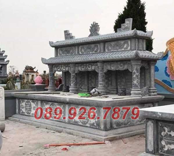 Mẫu mộ đá đôi tam cấp, cso mái che bán Tây Ninh - Địa chỉ xây mộ đá
