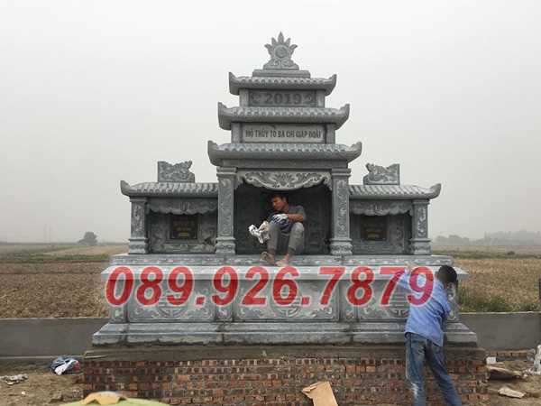 Mộ đá đôi- Mẫu mộ chôn tro cốt ông bà, cha mẹ bằng đá xanh, đá trắng