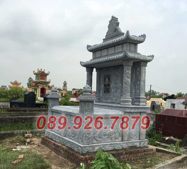 Mộ đá đôi- Mẫu mộ chôn tro cốt ông bà, cha mẹ bằng đá xanh, đá trắng