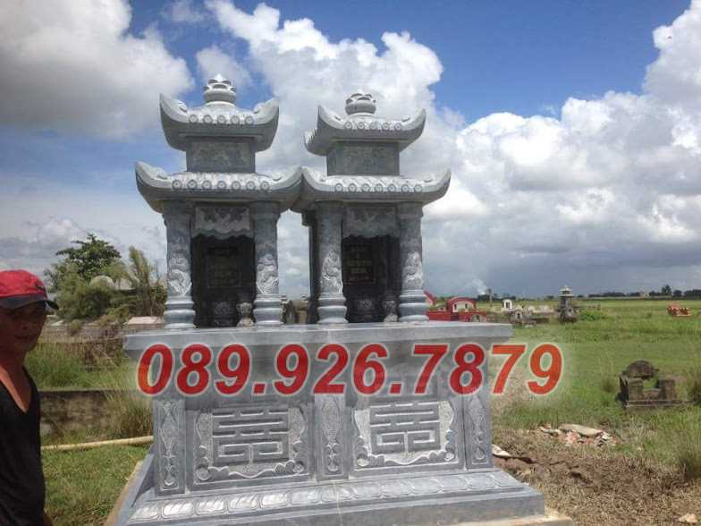 Mẫu mộ đôi mái vòm bán Hồ Chí Minh - Mộ tam cấp 1 2 mái che bằng đá
