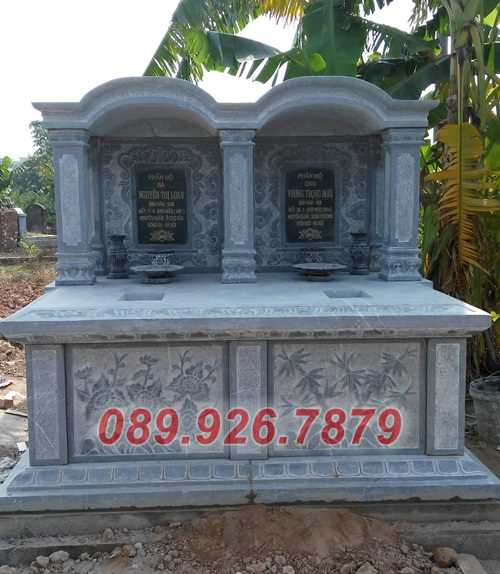 Mẫu mộ đôi mái vòm bán Hồ Chí Minh - Mộ tam cấp 1 2 mái che bằng đá