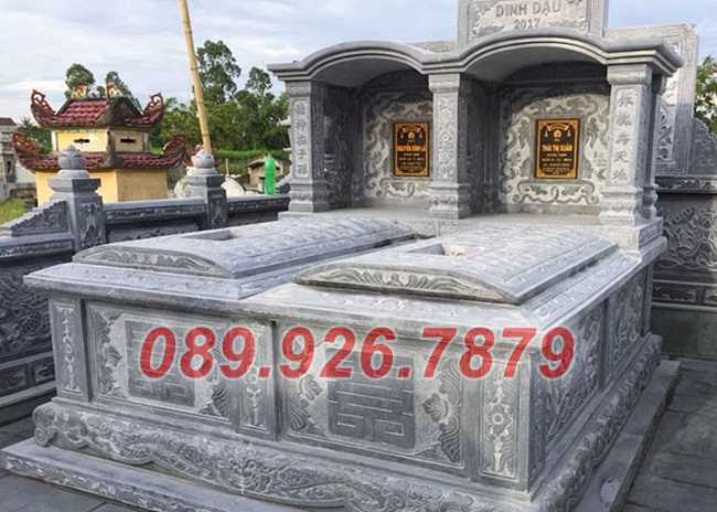 Mẫu mộ đôi mái vòm bán Hồ Chí Minh - Mộ tam cấp 1 2 mái che bằng đá