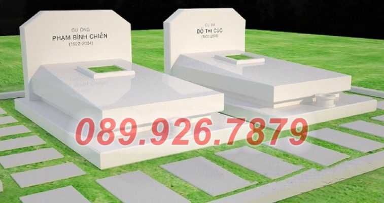 Mẫu mộ đôi mái vòm bán Hồ Chí Minh - Mộ tam cấp 1 2 mái che bằng đá