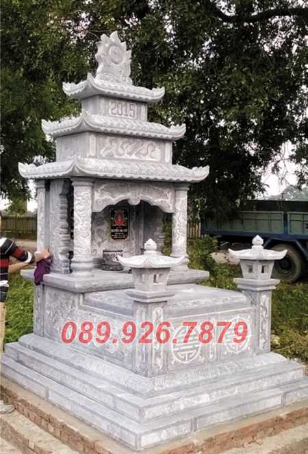 Bình Thuận bán sẵn mộ đá đôi đẹp - Mẫu mộ đá đôi chôn tro cốt cha mẹ