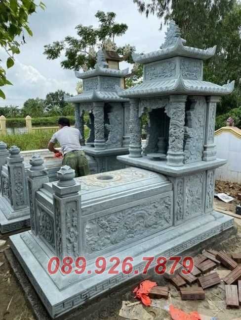 Bình Thuận bán sẵn mộ đá đôi đẹp - Mẫu mộ đá đôi chôn tro cốt cha mẹ