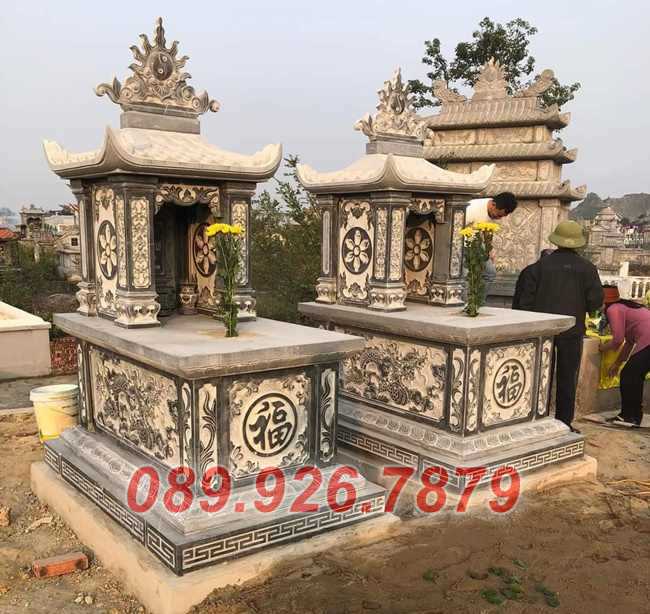 Bình Thuận bán sẵn mộ đá đôi đẹp - Mẫu mộ đá đôi chôn tro cốt cha mẹ