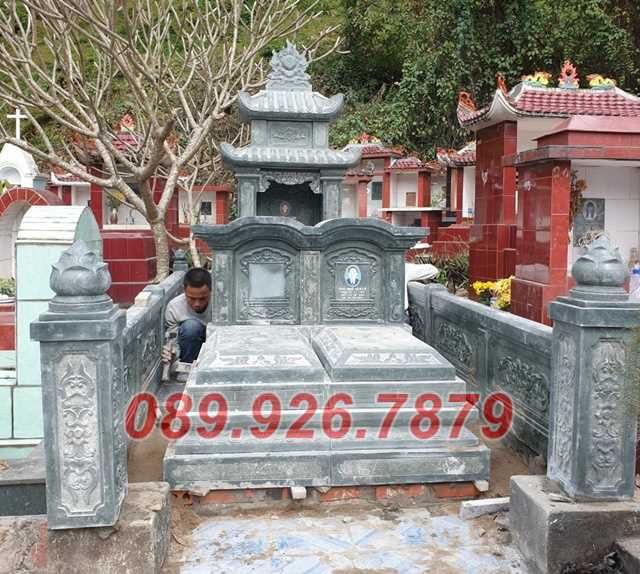 Bình Thuận bán sẵn mộ đá đôi đẹp - Mẫu mộ đá đôi chôn tro cốt cha mẹ