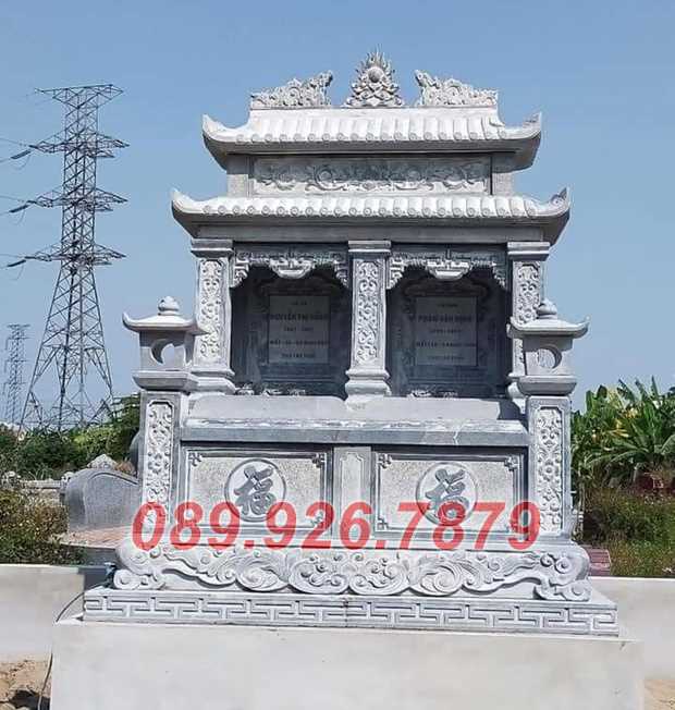 Bình Thuận bán sẵn mộ đá đôi đẹp - Mẫu mộ đá đôi chôn tro cốt cha mẹ