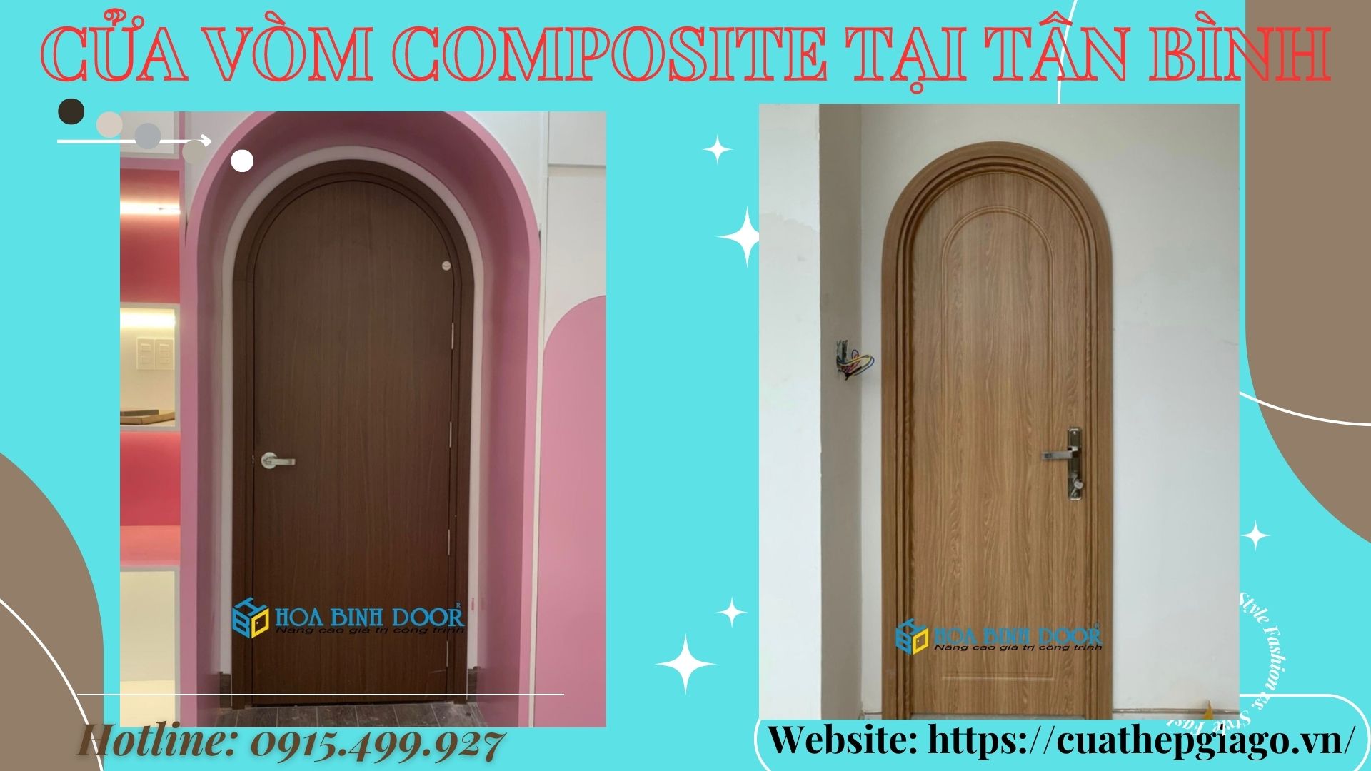 Cửa vòm Composite tại Tân Bình - Cửa nhựa giả gỗ